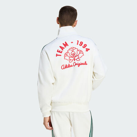 ADIDAS ORIGINALS VESTE DE SURV&Ecirc;TEMENT FIREBIRD ROSES Off White / Collegiate Green HOMME
