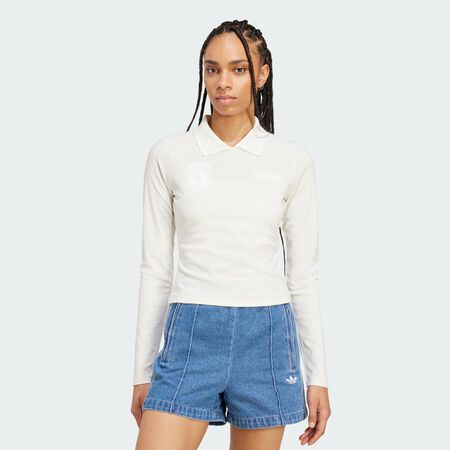 ADIDAS ORIGINALS Long-Sleeve Crest Tee Off White WOMEN