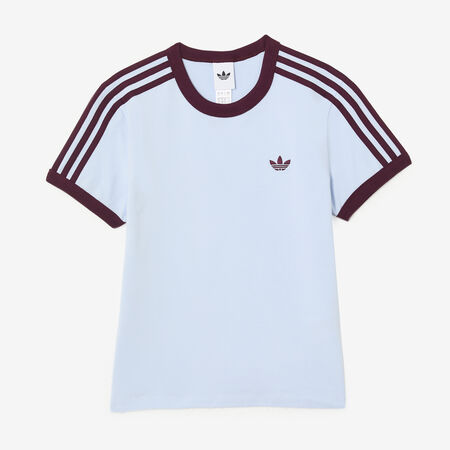 ADIDAS ORIGINALS TEE SLIM 3 STRIPES BLUE/BROWN WOMEN