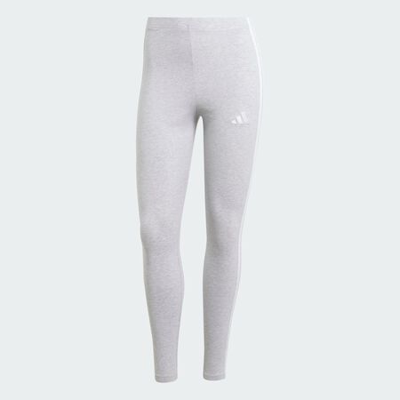 ADIDAS SPORTSWEAR Essentials 3-Stripes Cotton Leggings Light Grey Heather / White WOMEN