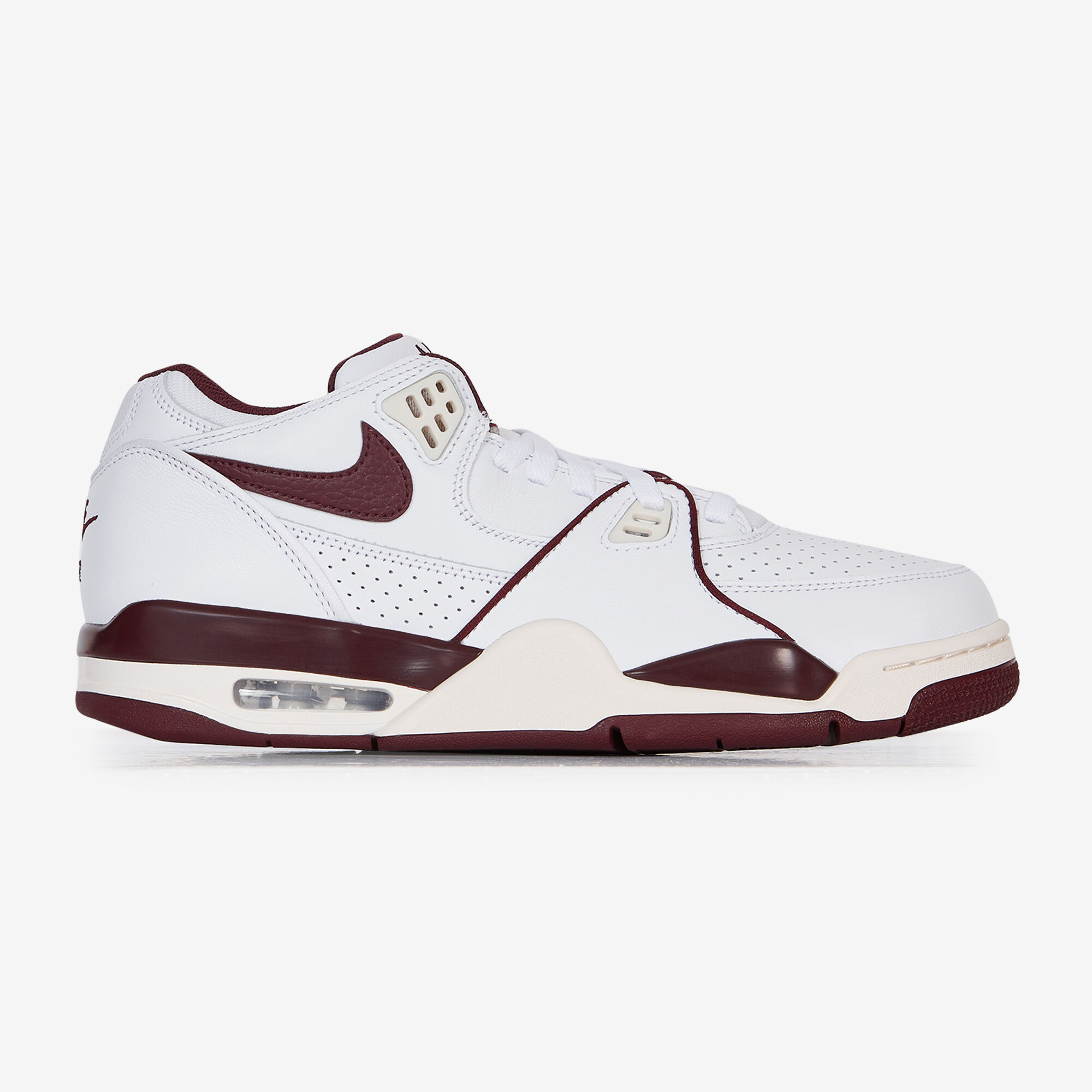 NIKE AIR FLIGHT 89 LOW SNEAKERS HOMME BLANC BORDEAUX LACETS Courir