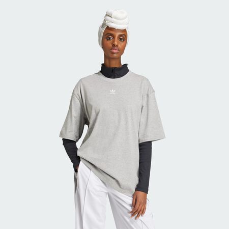 ADIDAS ORIGINALS Essentials Boyfriend Tee Medium Grey Heather WOMEN
