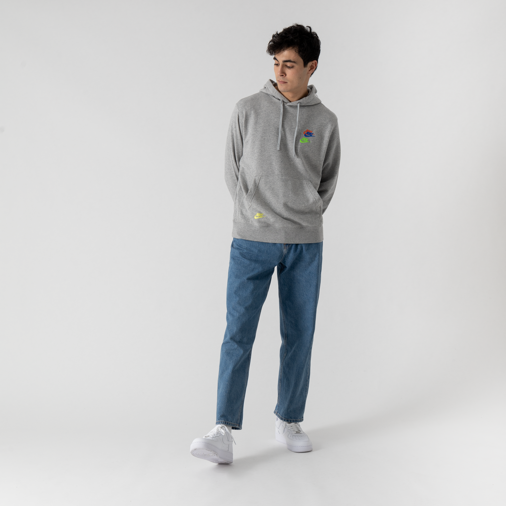 NIKE HOODIE FTA MULTI LOGO GREY