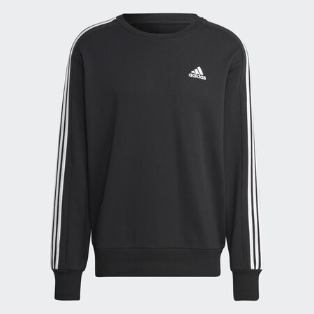 Essentials French Terry 3-Stripes Sweatshirt : Black