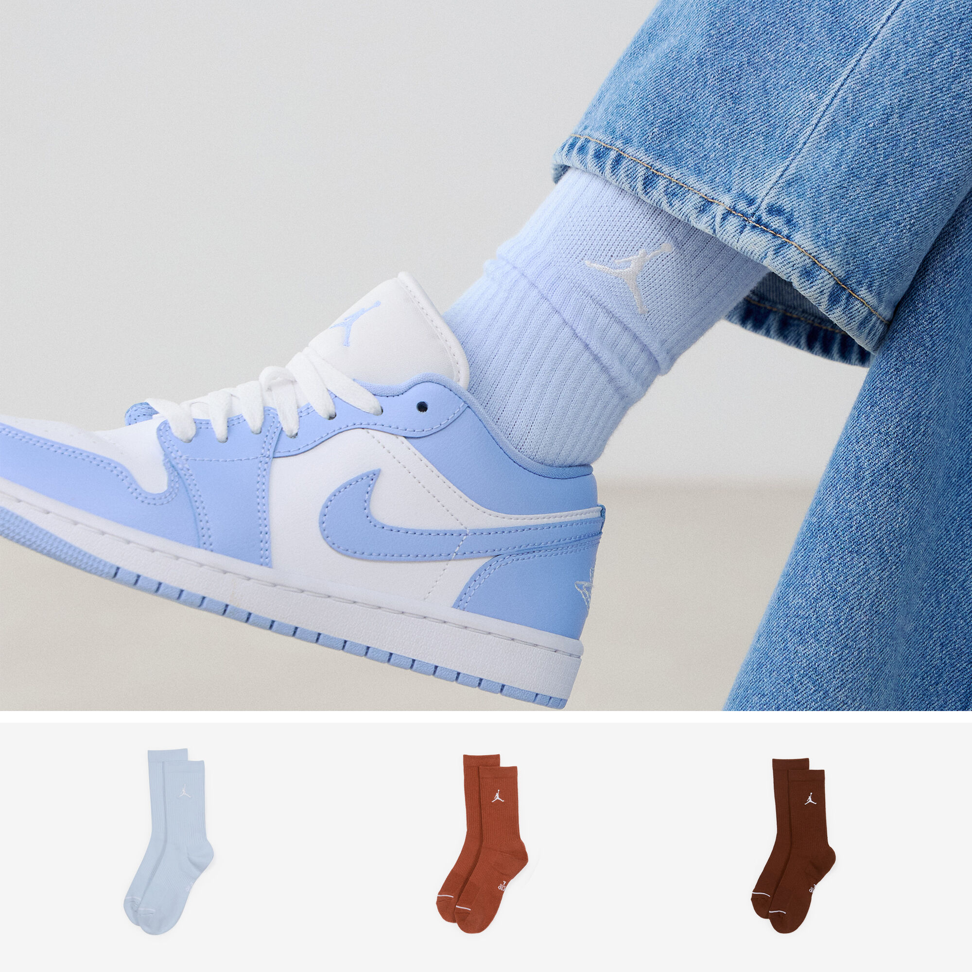 Chaussettes Nike U j ed cush poly crew 3pr 144 - vue 8