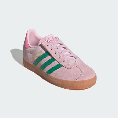 ADIDAS ORIGINALS Gazelle Comfort Closure Elastic Lace Shoes Kids Clear Pink / Court Green / Bliss Pink BABIES