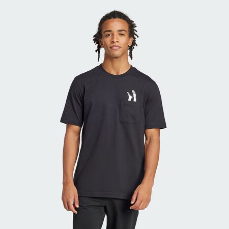 ADIDAS SPORTSWEAR Lounge Slides Graphic Pocket Tee Black MEN