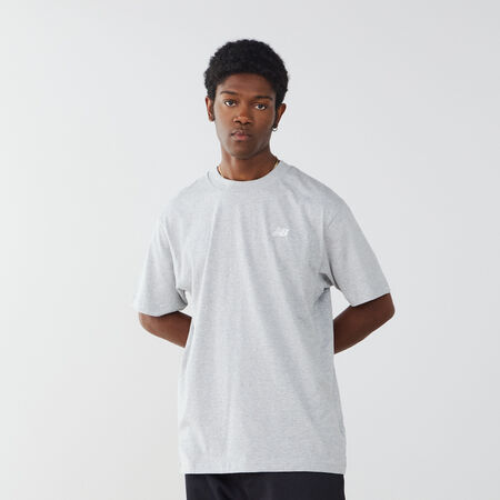 NEW BALANCE TEE SHIRT SMALL LOGO ESSENTIALS GREY/WHITE MEN
