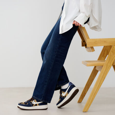 NIKE AIR FORCE LOW DENIM CHEETAH BROWN/BLUE SNEAKERS WOMEN