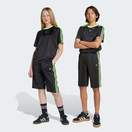 ADIDAS ORIGINALS Football Shorts Kids Black / Signal Green JUNIOR