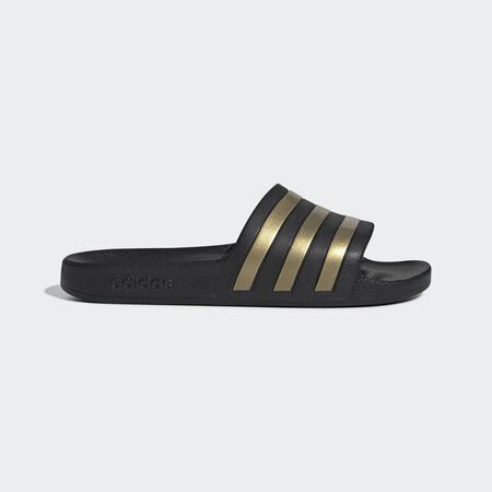 ADIDAS SPORTSWEAR Claquette Adilette Aqua Core Black / Gold Metallic / Core Black HOMME