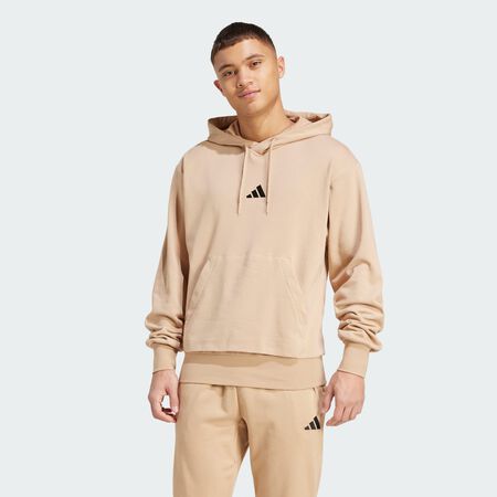 ADIDAS SPORTSWEAR Essentials Feelcozy French Terry Hoodie Warm Sandstone / Black MEN