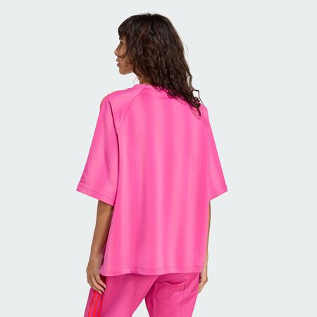 ADIDAS ORIGINALS Loose Linear Tee Semi Lucid Fuchsia WOMEN