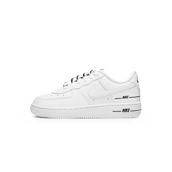 NIKE AIR FORCE 1 LOW OVERBRANDING WHITE/BLACK - SNEAKERS CHILDREN