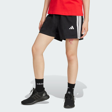 ADIDAS SPORTSWEAR Essentials 3-Stripes Cotton Shorts Black / White WOMEN