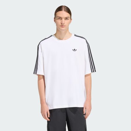 ADIDAS ORIGINALS T-SHIRT OVERSIZE 3 BANDES ADICOLOR White HOMME