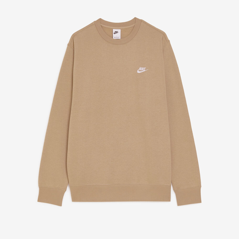 NIKE SWEAT CREW CLUB BEIGE KHAKI SWEATSHIRTS MEN