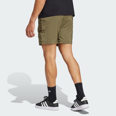 ADIDAS SPORTSWEAR Essentials Small Logo Cargo Chelsea Shorts Olive Strata / Black MEN