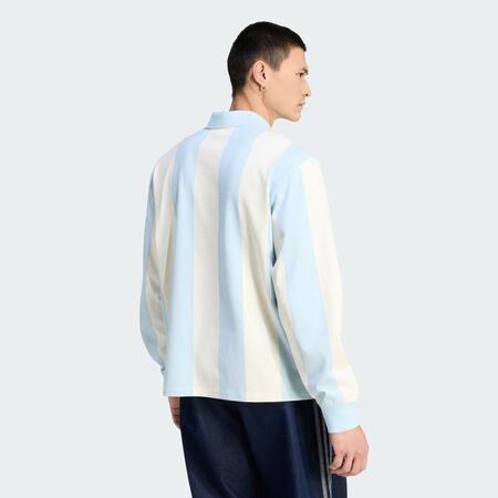 ADIDAS ORIGINALS ORIGINALS GRAPHIC LONG SLEEVE POLO Shirt Ice Blue / Cream White MEN