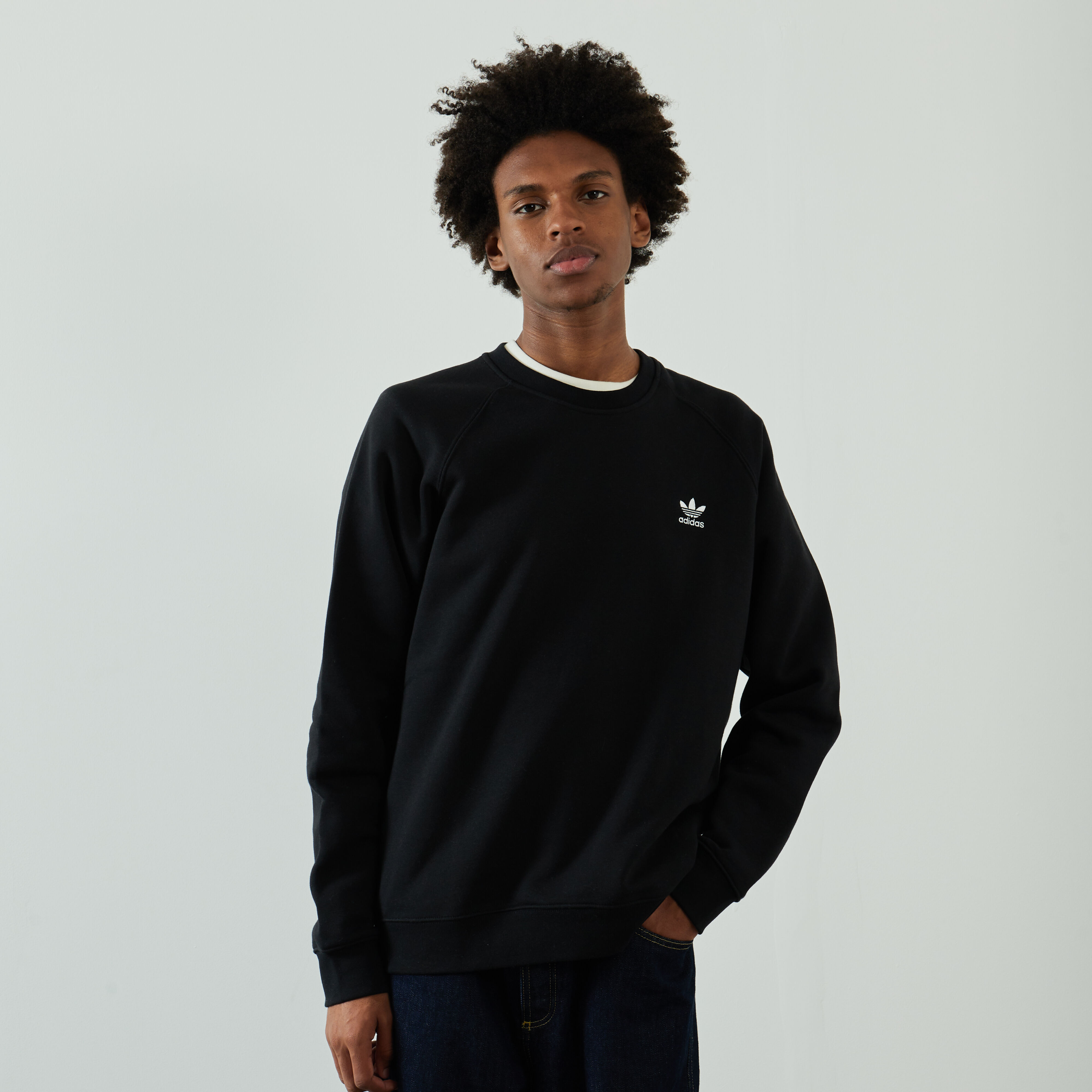 Adidas originals trefoil best sale essential crew sweatshir
