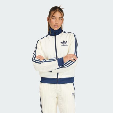 ADIDAS ORIGINALS ADIDAS ORIGINALS KNIT CLASSIC TRACK TOP Off White WOMEN