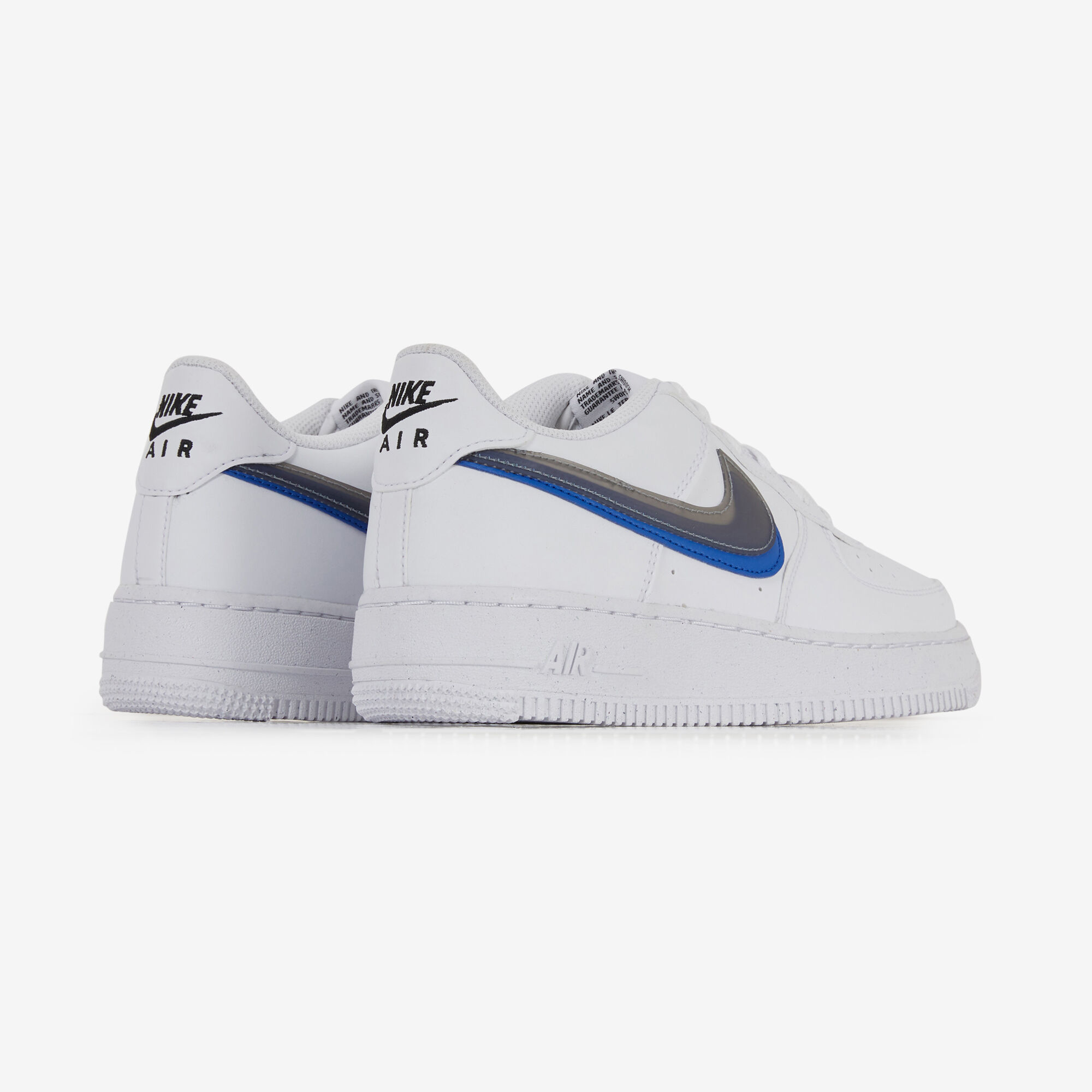 NIKE AIR FORCE 1 LOW SWOOSH PACK BLANC BLEU SNEAKERS ENFANT