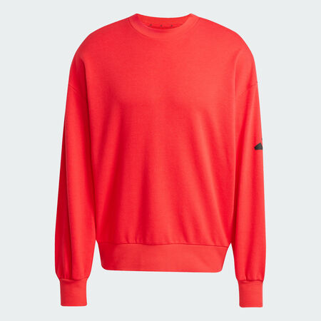 Sweat-shirt logo à 3 bandes coupe ample Essentials : Pure Ruby / Black