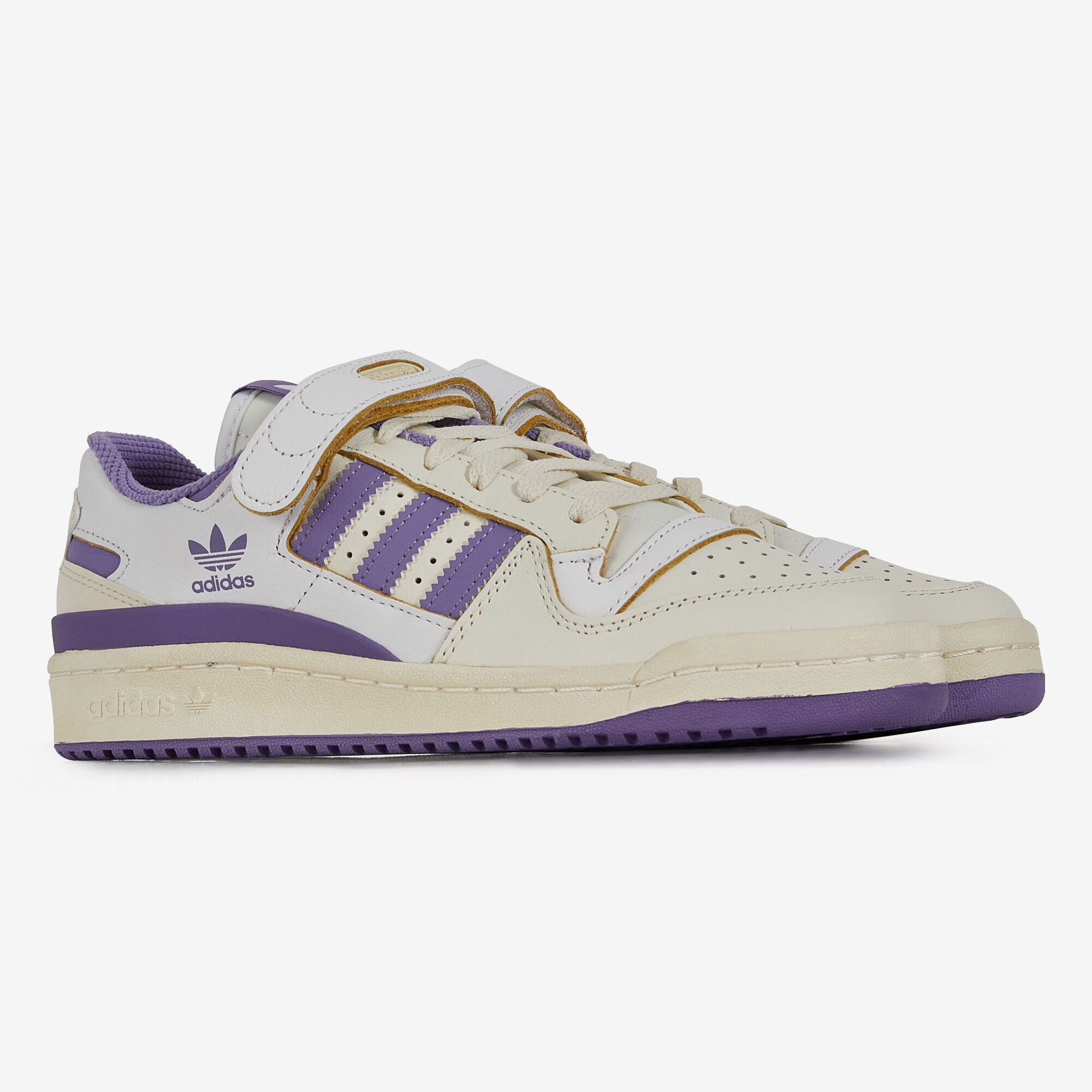 ADIDAS ORIGINALS FORUM 84 LOW BEIGE VIOLET SNEAKERS FEMME