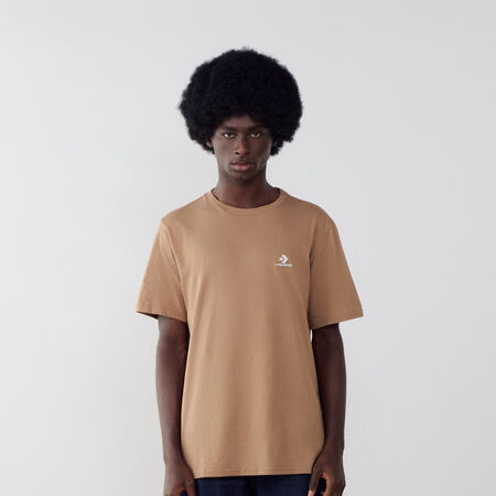 CONVERSE TEE SHIRT STAR CHEVRON EMBROIDERED BROWN/WHITE MEN