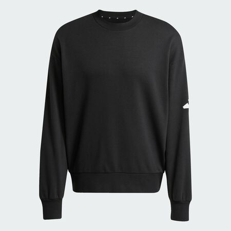 Sweat-shirt logo à 3 bandes coupe ample Essentials : Black / White