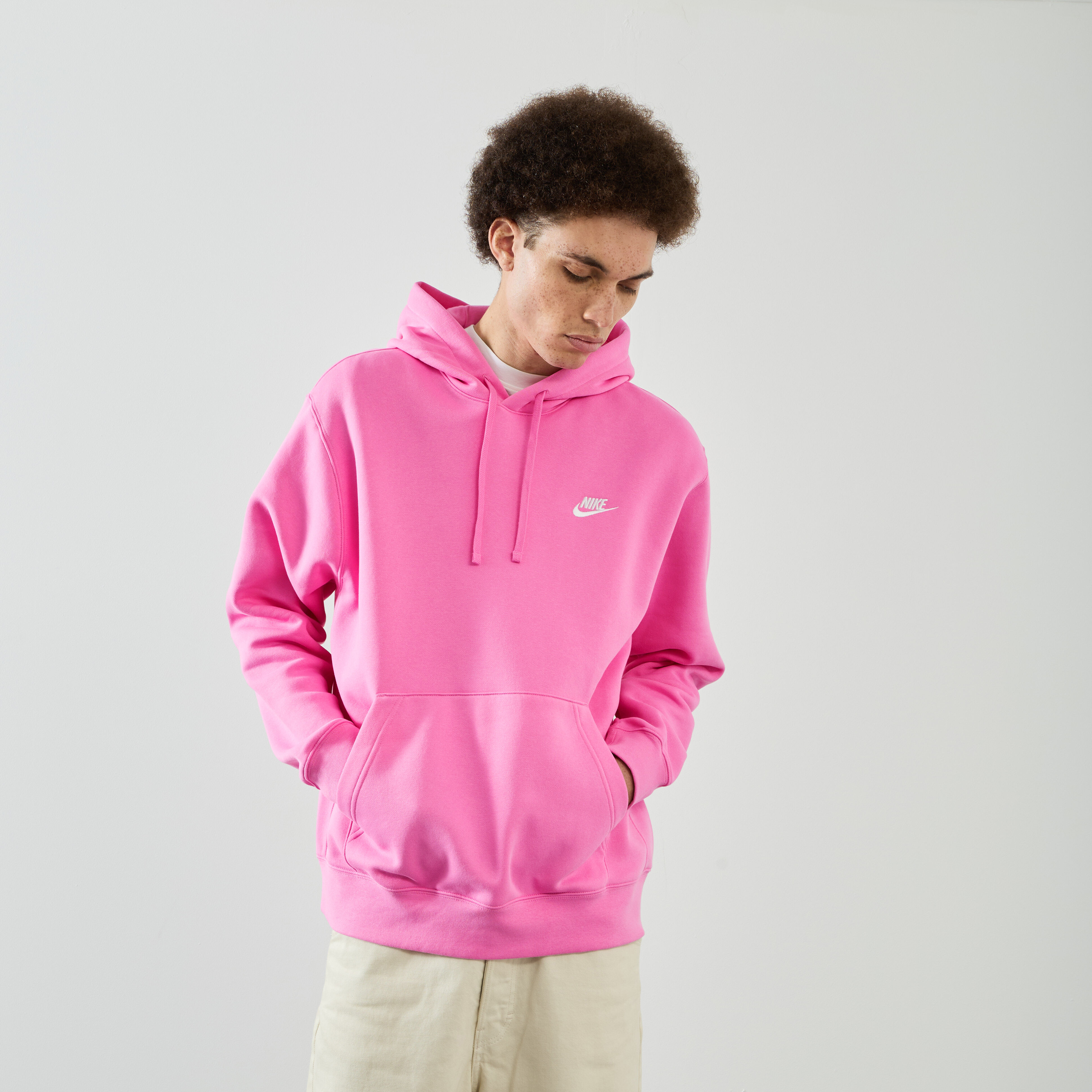 NIKE HOODIE CLUB SMALL LOGO ROSE SWEAT HOMME Courir