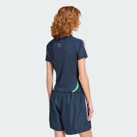 ADIDAS ORIGINALS TEAMGEIST TEE Aurora Ink / Semi Screaming Green / Grey Two WOMEN