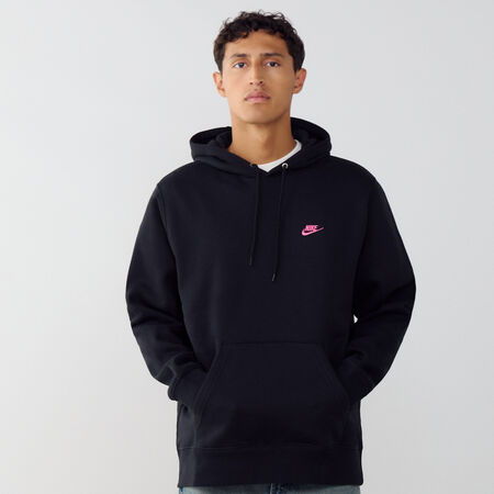 HOODIE CLUB SMALL LOGO : BLACK/PINK