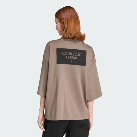 ADIDAS PERFORMANCE T-SHIRT GRAPHIQUE MANCHES COURTES AUDI REVOLUT F1 TEAM ELEVATED Simple Brown / Hi-Res Red FEMME