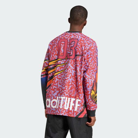 ADIDAS ORIGINALS T-shirt graphique manches longues Adilenium Season 3 Better Scarlet / Energy Ink / Crew Orange / Black HOMME