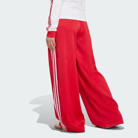 ADIDAS ORIGINALS Pantalon de survêtement à jambes larges en satin Adicolor Better Scarlet / White FEMME