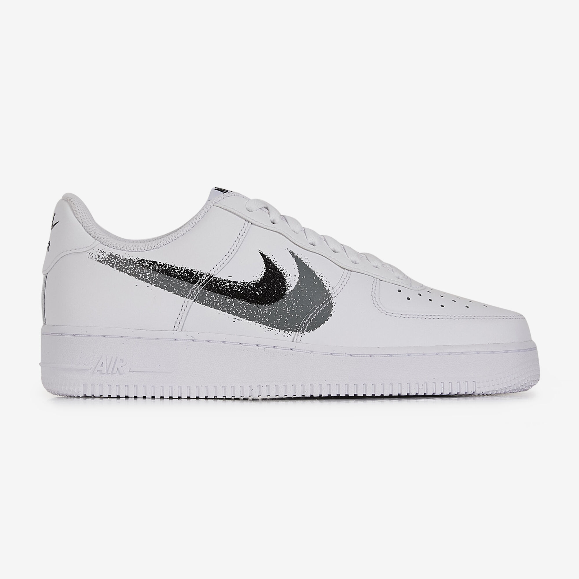 NIKE AIR FORCE 1 LOW SPRAY PAINT BLANC NOIR SNEAKERS HOMME