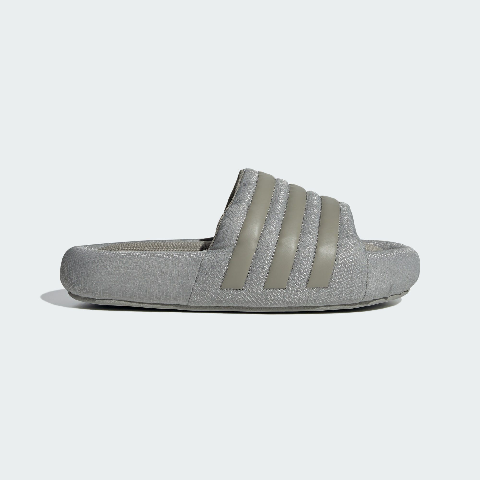 Silver adidas slides online