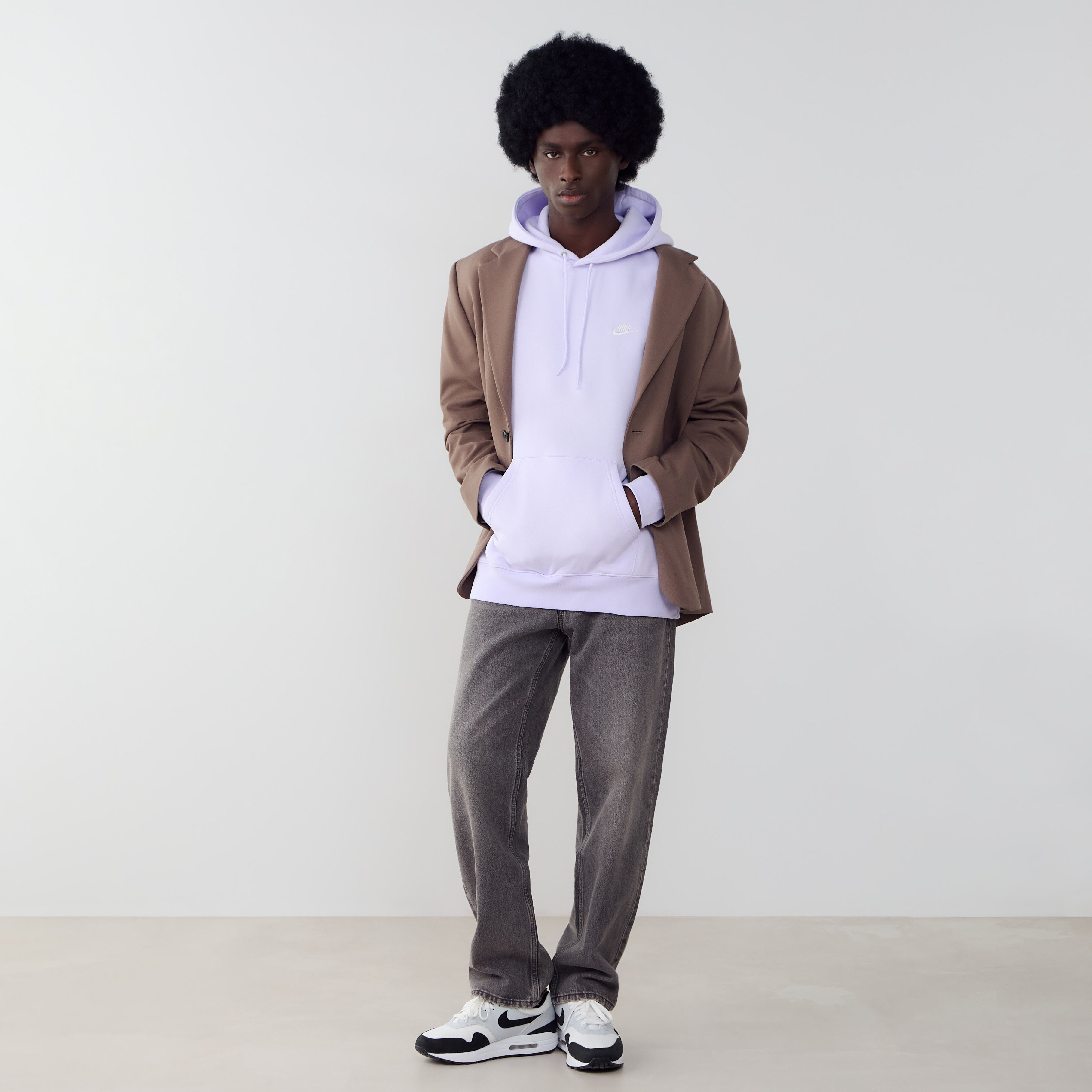 Hoodie Club Small Logo  Lilas/blanc