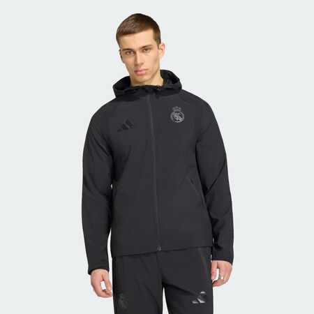 ADIDAS PERFORMANCE Coupe-vent &agrave; zip sur toute la longueur Real Madrid Travel Black HOMME