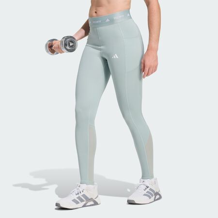 ADIDAS PERFORMANCE TECHFIT Stash Pocket Full-Length Leggings Wonder Sage WOMEN