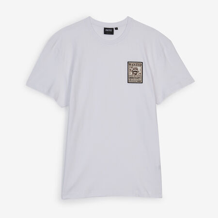 ONE PIECE TEE SHIRT WANTED LUFFY WHITE MEN