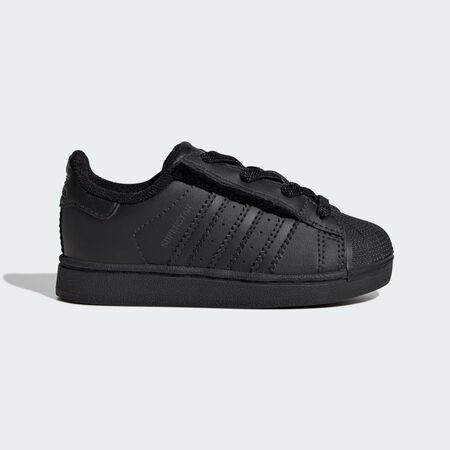 ADIDAS ORIGINALS Superstar II Elastic Lace Shoes Kids Core Black / Core Black / Core Black BABIES