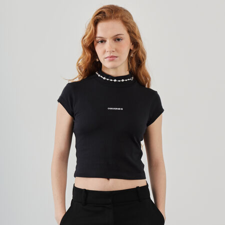 CONVERSE TOP CROP CHOKER NECKLACE BLACK WOMEN