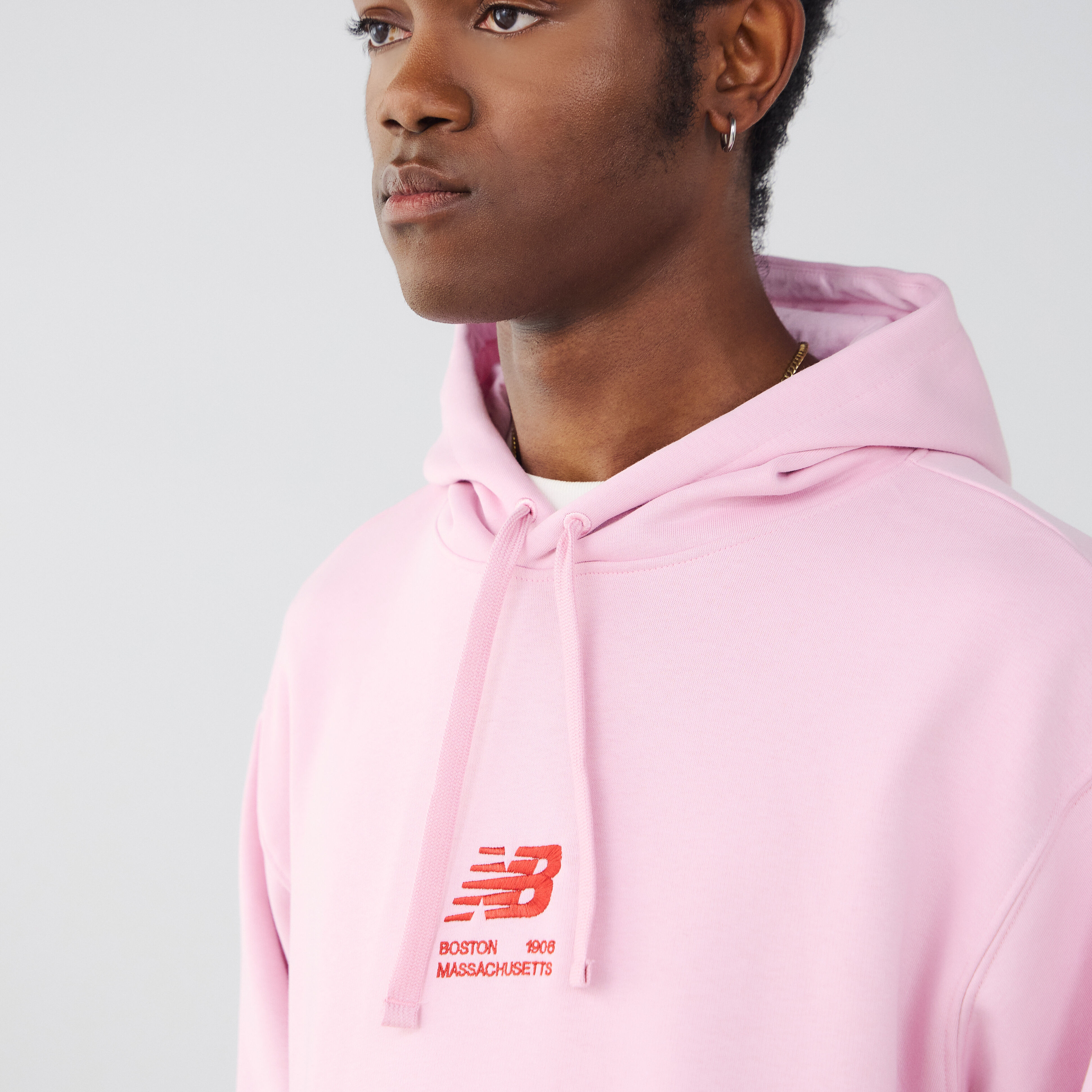 Hoodie Embro Logo Boston 06  Rose/rouge