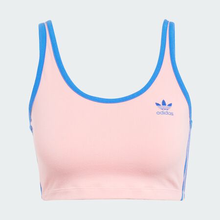 ADIDAS ORIGINALS Adicolor 3-Stripes Bra Top Semi Pink Spark / Blue WOMEN