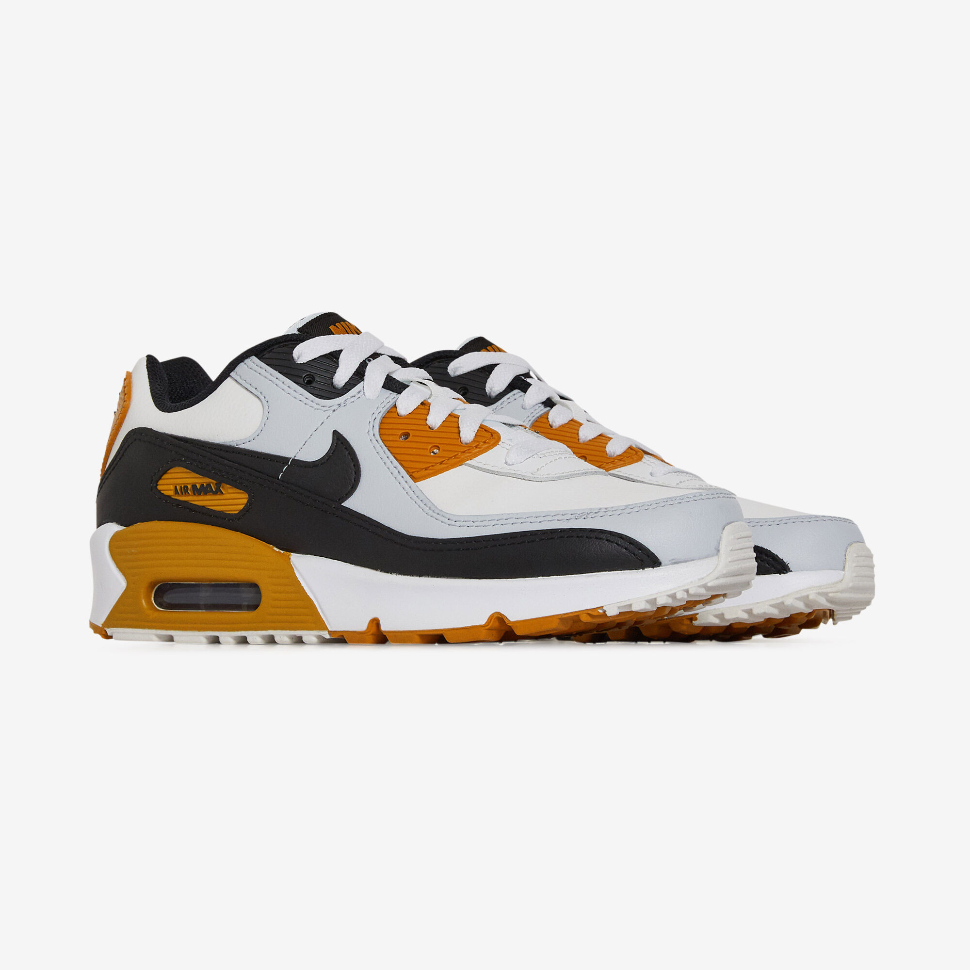 NIKE AIR MAX 90 SNEAKERS ENFANT BLANC ORANGE LACETS Courir