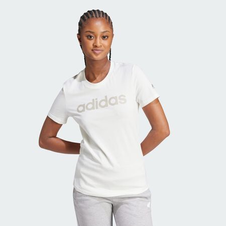 ADIDAS SPORTSWEAR Essentials Slim Logo Tee Off White / Putty Grey WOMEN