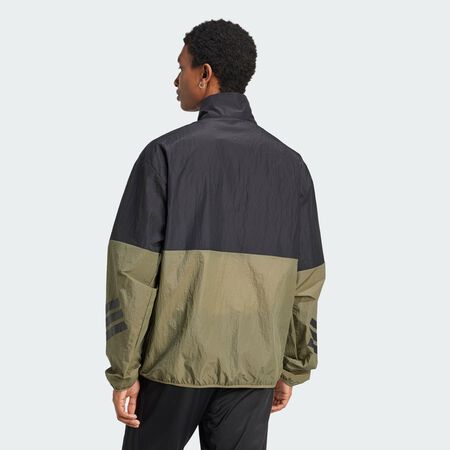 ADIDAS SPORTSWEAR Future Icons 3-Stripes Woven Half-Zip Sweatshirt Olive Strata MEN