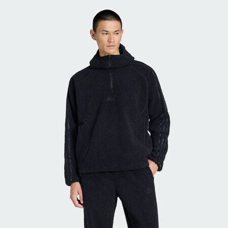 SWEAT-SHIRT À CAPUCHE EN MOLLETON TEAMGEIST 1/4 ZIP : Black